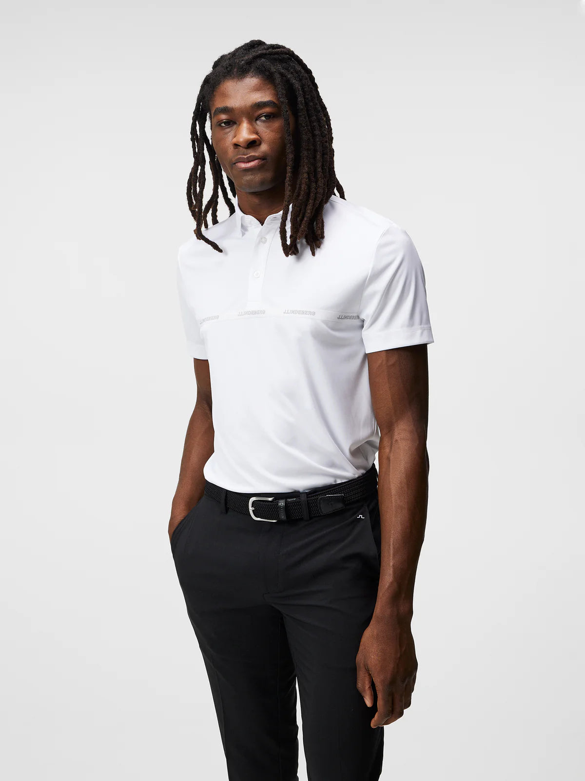 J.Lindeberg Chad Slim Fit Polo - White