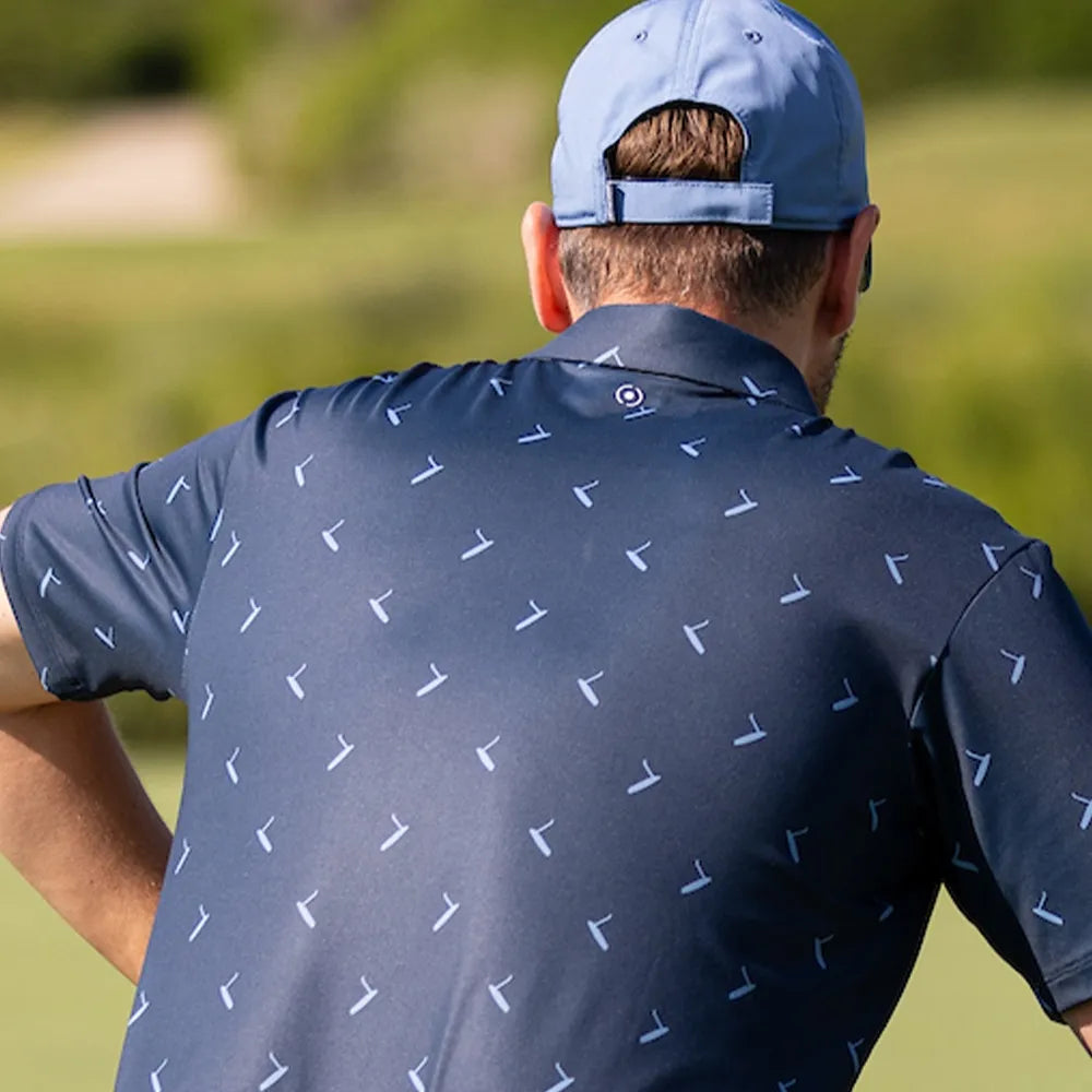 PING Men's Gold Putter Printed Polo