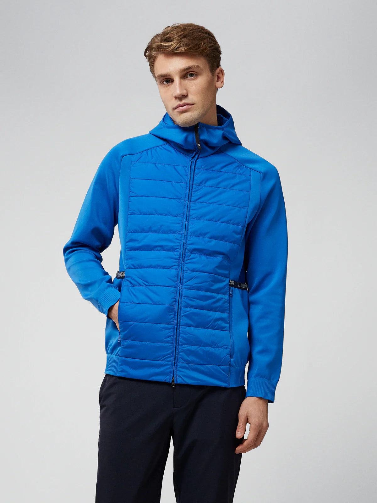 J.Lindeberg Men's Kenny Hybrid Hood - Nautical Blue