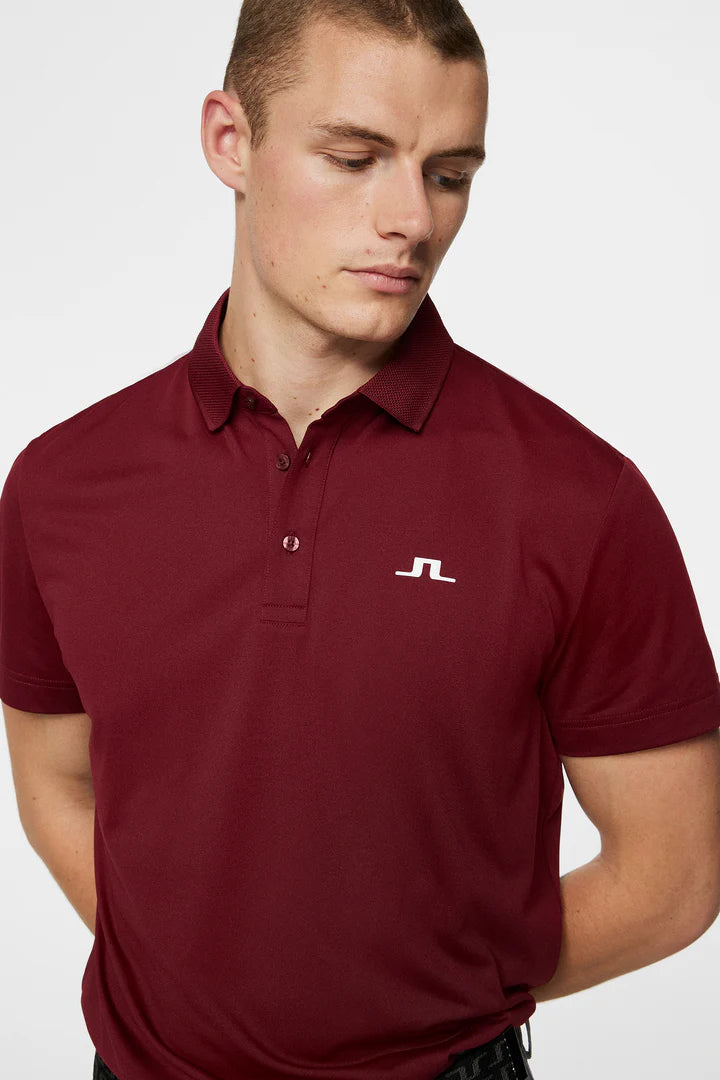 J.Lindeberg Men's Wince Regular Fit Polo - Cabernet