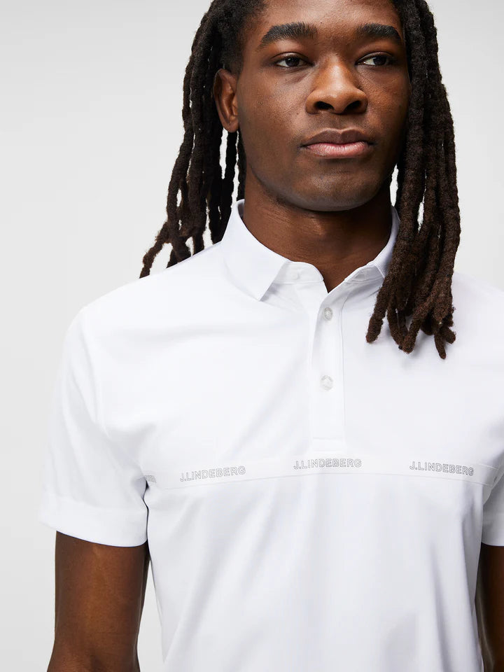 J.Lindeberg Chad Slim Fit Polo - White