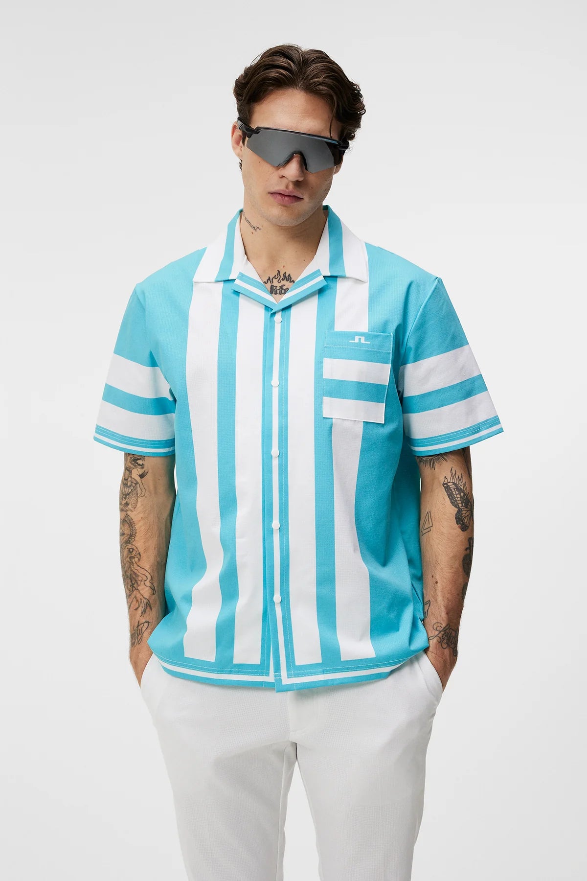 J.Lindeberg Men's Will Shirt - Blue Curacao