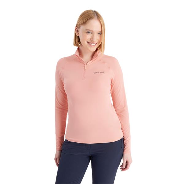 Calvin Klein Ladies San Marros Quarter Zip - Coral