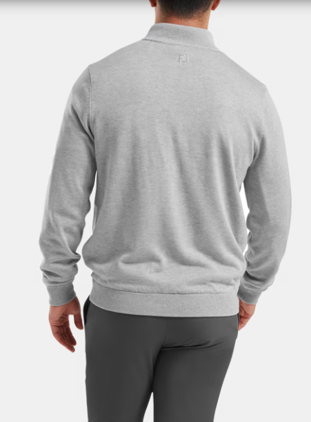 FootJoy Men's Dri Full-Zip Lined Sweater - Heather Grey