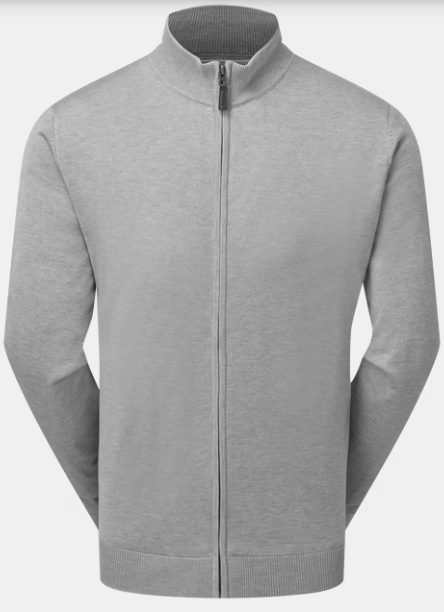 FootJoy Men's Dri Full-Zip Lined Sweater - Heather Grey