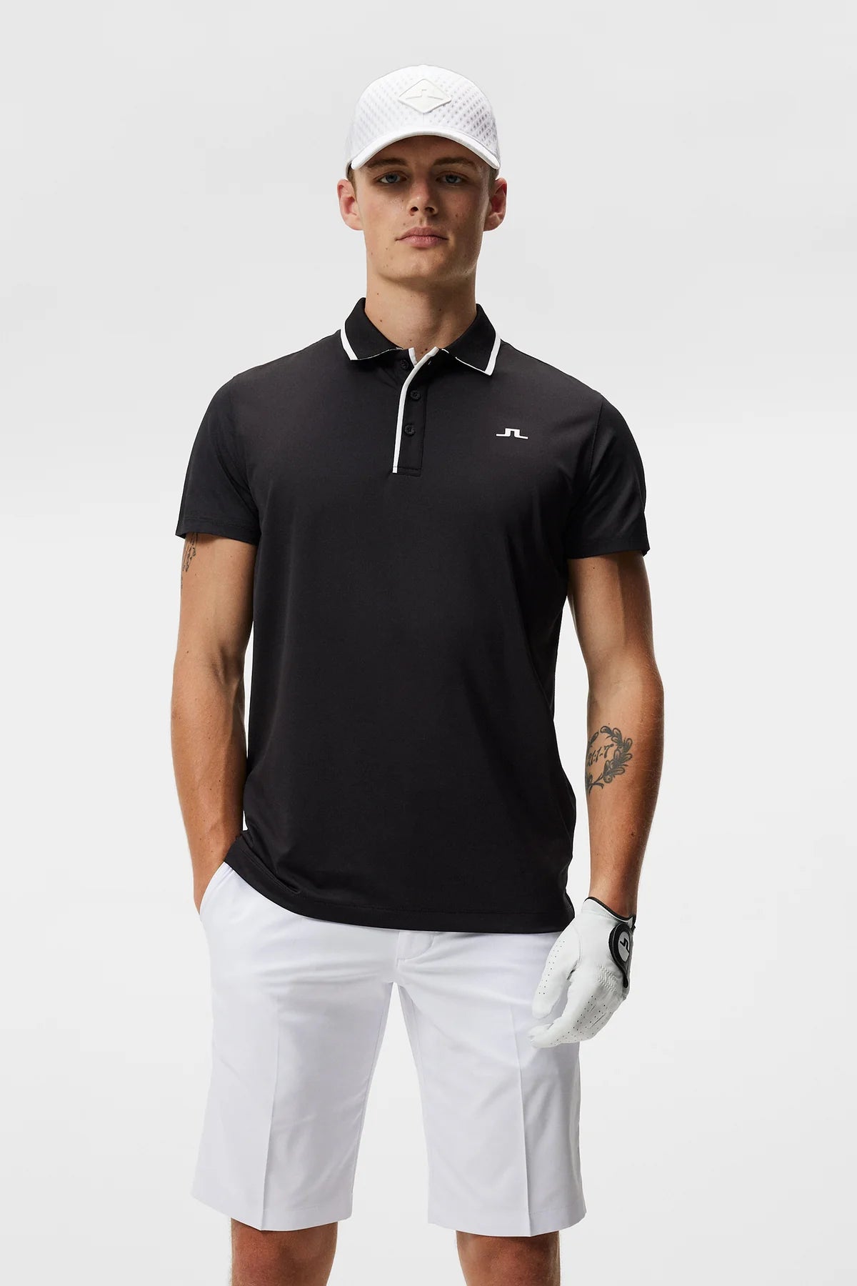 J.Lindberg Men's Luca Regular Fit Polo - Black