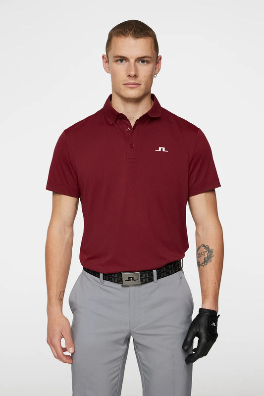 J.Lindeberg Men's Wince Regular Fit Polo - Cabernet