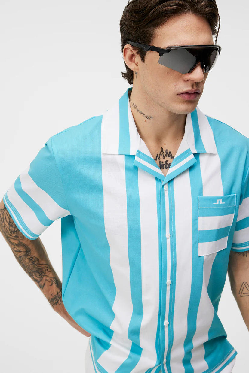 J.Lindeberg Men's Will Shirt - Blue Curacao