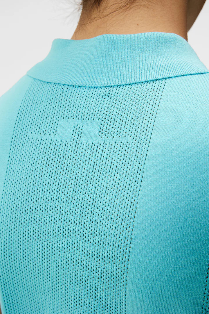 J.Lindeberg Ladies Tanja Sleeveless Knitted Shirt - Blue Curacao