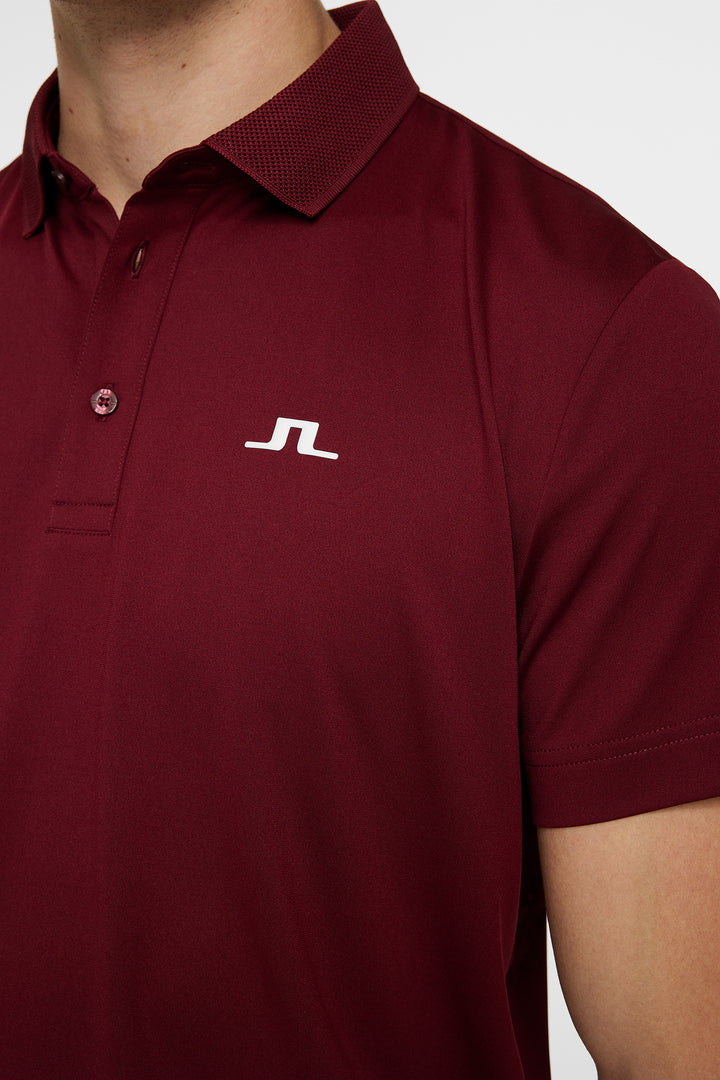 J.Lindeberg Men's Wince Regular Fit Polo - Cabernet
