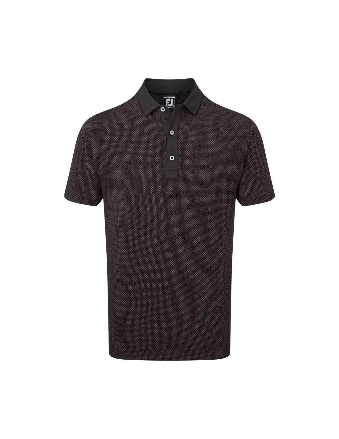 FootJoy Men's Jacquard Dot Polo - Black / Pink