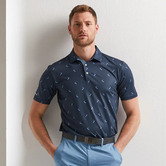 PING Men's Gold Putter Printed Polo