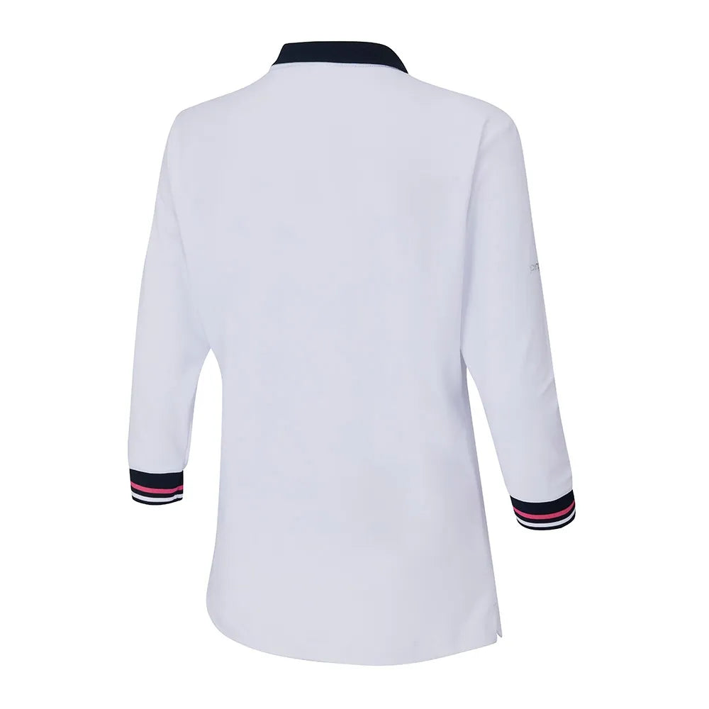 PING Ladies Bridget 3/4 Sleeve Polo - White / Navy