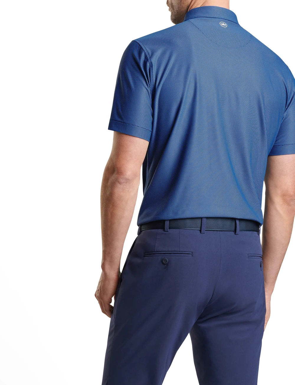 Peter Millar Men's Checkers Performance Mesh Polo - Navy